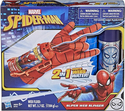 Marvel Spider-Man Super Web Slinger, 2-In-1 Shoots Webs or Water, Web Shooter Toy, Role-Play Toys, 5 Year Old Boys and Girls and Up (Amazon Exclusive)