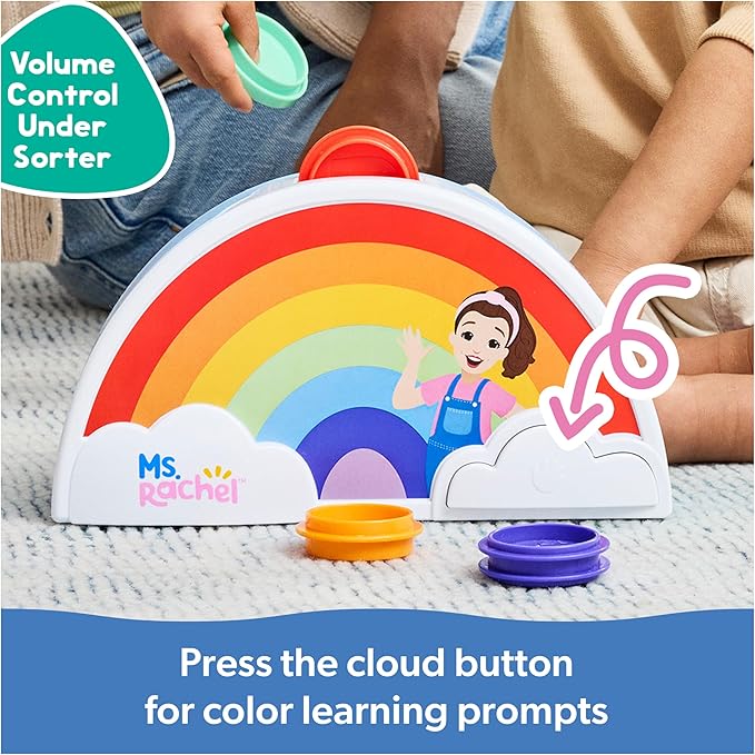 Ms. Rachel Official Electronic Rainbow Color Sorter with Lights, Music & Sounds, 7 Colors, Educational Toys & Toddler Toys for Girls & Boys Ages 1-2+