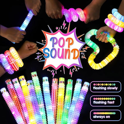 6 Pack Glow Sticks Party Favors Goodie Bags Stuffers for Kids, Light Up Pop Tubes Glow Party Supplies Glow Necklaces Bracelets, New Year Valentines Day Gifts Decorations 2025, Birthday Return Gifts