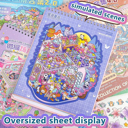 Large Sticker Book Collection, 700+ DIY 3D Sticker Scenes, Premium Reusable Craft Kit for Stress Relief, Mix and Match Creative Sets to Make Stickers for Gifts and Therapy [Lavender]