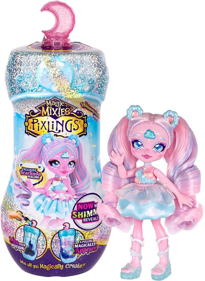 Magic Mixies Pixlings Shimmerverse Series, Create & Mix A Magic Shimmering Potion to Magically Reveal Bearlinda The Polar Bear, This Beautiful 6.5" Fashion Doll Appears Inside The Potion Bottle