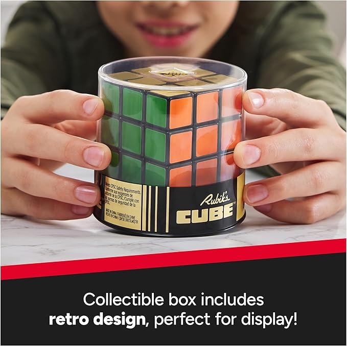 Rubik’s Cube, Special Retro 50th Anniversary Edition, Original 3x3 Cube Collectible & Desk Décor, Problem-Solving Brain Teaser, Fidget Toy & Sensory Puzzle for Adults, Teens & Kids, for Ages 8 & Up