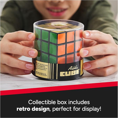 Rubik’s Cube, Special Retro 50th Anniversary Edition, Original 3x3 Cube Collectible & Desk Décor, Problem-Solving Brain Teaser, Fidget Toy & Sensory Puzzle for Adults, Teens & Kids, for Ages 8 & Up