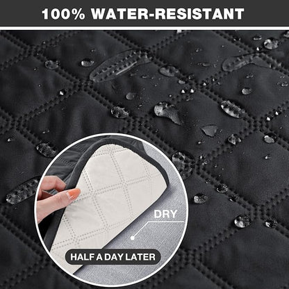 TAOCOCO Waterproof Recliner Chair Covers with Leg Strap 1 Piece Oversized Recliner Covers for Large Recliner for Pets Kids, Washable Reclining Chair Furniture Protector(28'' Oversized, Black)