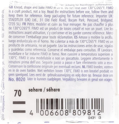 Staedtler FIMO Soft Polymer Clay - -Oven Bake Clay for Jewelry, Sculpting, Crafting, Sahara 8020-70