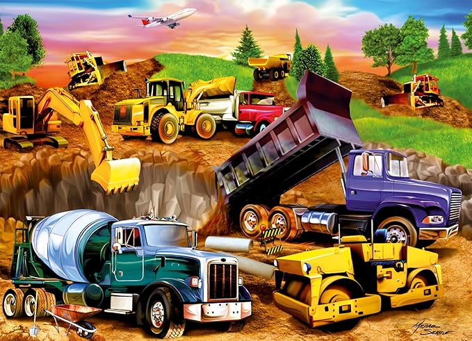 Ravensburger Construction Crowd Jigsaw Puzzle | 60 Unique Pieces | Engaging Toy for Kids Anti-Glare Surface | Promotes Concentration & Creativity