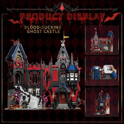 Medieval Castle Building Set for Adults, 3540 PCS Large MOC Modular Gothic Vampires Haunted Houses Model Kit Compatible with Lego, Horror Architecture Block Gift for Christmas Birthday