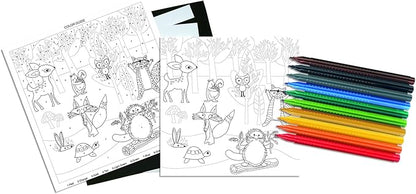Faber-Castell Color by Number Woodland Forest Friends - Color and Display 1 Color by Number Board, 14 Piece Set