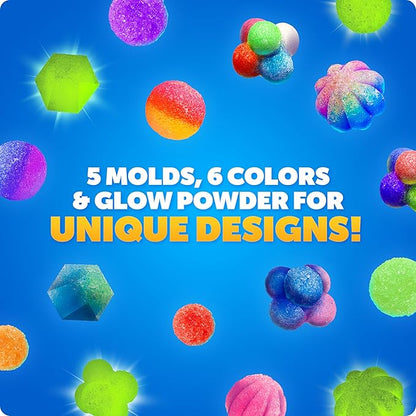Bouncy Ball Science Kit - Make Up to 45 Glow in The Dark Bouncy Balls for Kids with 6 Colors & 5 Mold Shapes, DIY STEM Projects, Science Kit for Kids, Kids Science Projects, Ball Maker