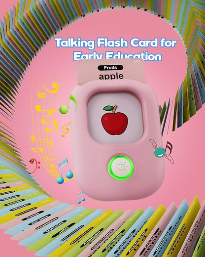 Toddler Toys for Girls 2-5 Years Old Gifts, Speech Autism Therapy Toys, Talking Flash Cards with 448 Sight Words, Learning Educational Montessori Sensory Toys for Autism Toddlers(Pink)