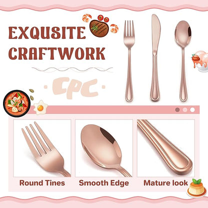 HaWare 12-Piece Kids Silverware, Stainless Steel Toddler Utensils Flatware Set, Preschooler Eating Utensils Includes 4 Spoons 4 Forks 4 Knives, Metal Children Cutlery for Home School, Mirror Finished