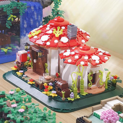 SAMYBLOCKS Mushroom House Building Blocks Sets(1126PCS),Creative Ideals Treehouse Building Blocks, Best Present for 6+ Adults
