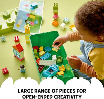 LEGO DUPLO Classic Brick Box Building Set - Features Storage Organizer, Toy Car, Number Bricks, Build, Learn, and Play, Great Gift Playset for Toddlers, Boys, and Girls Ages 18+ Months, 10913