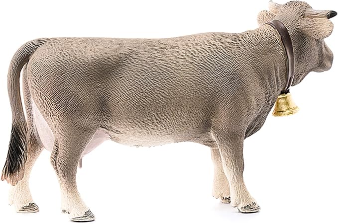 Schleich Farm World Braunvieh Cow Animal Figurine - Highly Detailed and Durable Farm Animal Toy, Fun and Educational Play for Boys and Girls, Gift for Kids Ages 3+