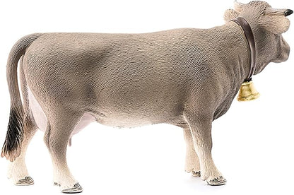 Schleich Farm World Braunvieh Cow Animal Figurine - Highly Detailed and Durable Farm Animal Toy, Fun and Educational Play for Boys and Girls, Gift for Kids Ages 3+