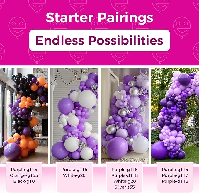 Bezente Purple Balloons 18 Inch- 30 Pack Large Thick Purple Balloons Big Round Latex Balloon for Birthday Graduation Bridal Shower Wedding Halloween Party Decorations