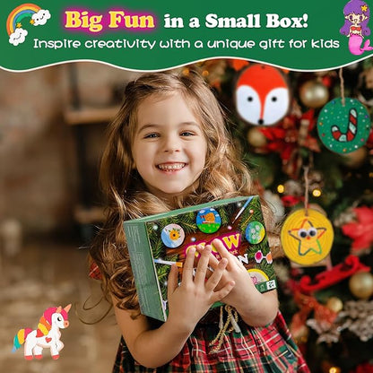 Glow in The Dark Wood Painting Kit - Arts and Crafts for Kids Ages 5-12, Gifts for Girls Boys Birthday Christmas, Girls Toys 5 6 7 8 9 10 11 12 Year Old, Art Supplies Party Activities