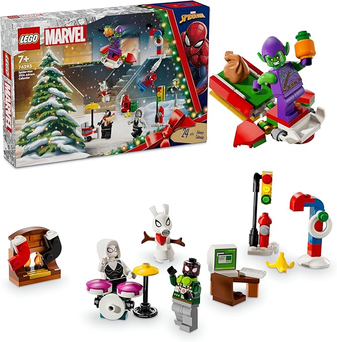 LEGO Marvel Spider-Man 2024 Advent Calendar for Kids - Small Buildable Superhero Models - Funny Christmas Gift for Boys and Girls Age 7+ 76293