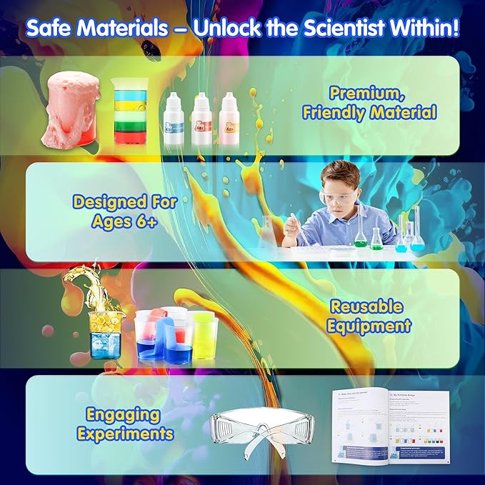 Science Kits for Kids Age 8-12, 135 Science Experiment Magic Kit - STEM Educational Toys, Chemistry Set for Kids, Erupting Volcano, Birthday for 5-7 Years Old Boys Girls Kids