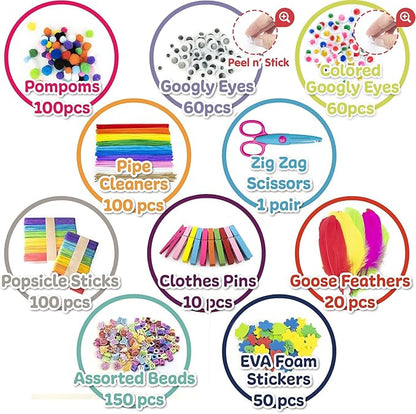 Olly Kids Craft Kits Library in a Plastic Craft Box Organizer- Craft and Art Supplies for Kids Ages 4 5 6 7 8 9 10 11 &12 Year Old Boys & Girls