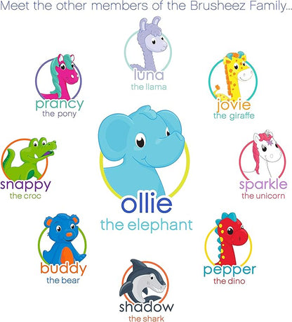 Brusheez Electronic Toothbrush Replacement Brush Heads 2 Pack (Ollie The Elephant)