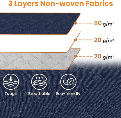 Fab totes 24 Gallons Clothes Storage, Foldable Thick Fabric Blanket Storage Bags, Containers for Organizing Bedroom, Closet, Clothing, Comforter, Organization with Handle (4 Pack,Blue)