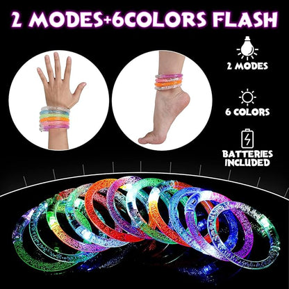 300 Pcs Glow Sticks Bracelets Glow in the Dark LED Bracelets Neon Party Favors Halloween Flashing Light Up Bracelet Toys for Adults Rave Concert Birthday Carnival Wedding New Year Supplies