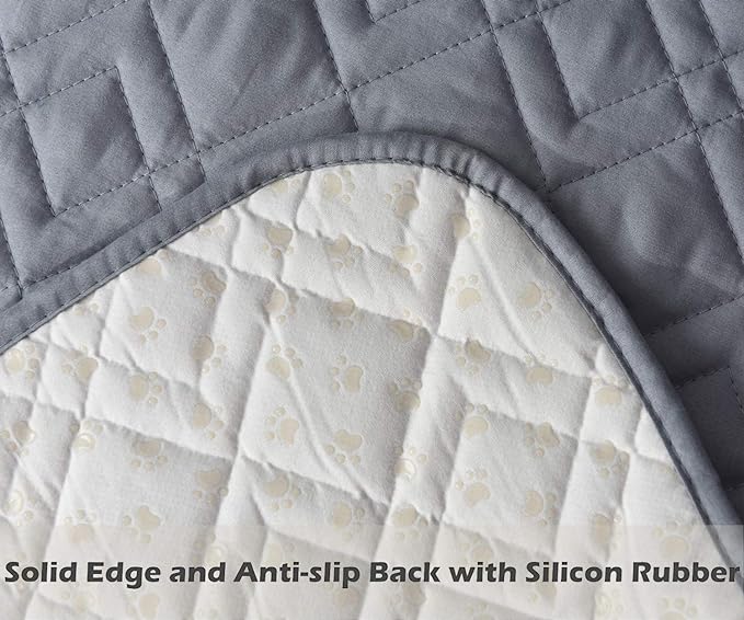 Ameritex Couch Sofa Slipcover 100% Waterproof Nonslip Quilted Furniture Protector Slipcover for Dogs, Children, Pets Sofa Slipcover Machine Washable (Light Grey, 78")