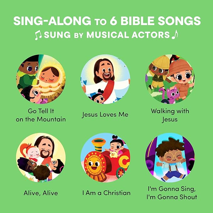 Jesus Loves Me Christian Sound Books for Kids - 6 Bible Songs for Toddlers – Christian Easter Gifts for Kids, Baby Books & Toys for Kids - Easter Basket Essentials, Baptism, Christening Baby Gifts
