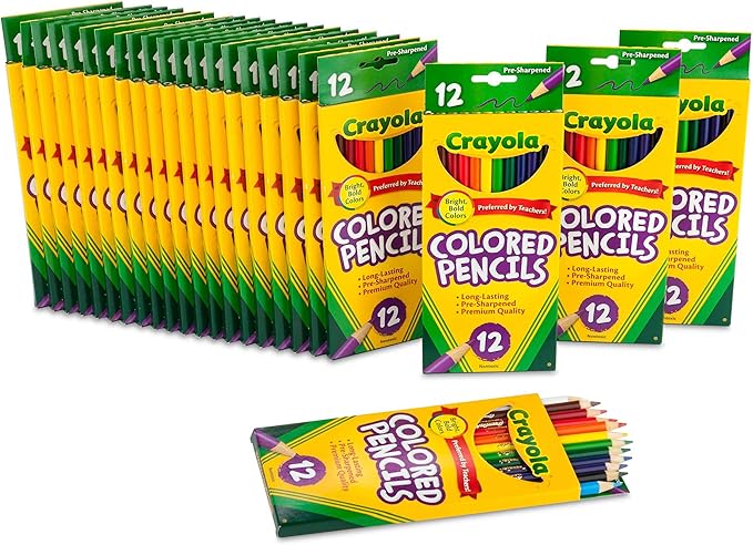 Crayola Bulk Colored Pencils for Kids (24pk), Back to School Supplies For Teachers, Teacher Classroom Must Haves, 12 Colors [Amazon Exclusive]