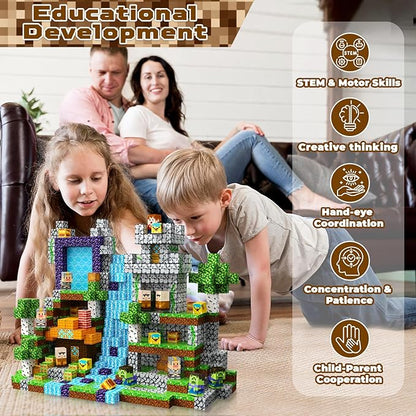 200 PCS Magnetic Blocks - Magnetic Building Blocks Cubes Adventurer, Magnet Toys for Kids Age 3+, Toy Building Set for Kids, Magnets Construction Easter Birthday Gifts for Boys Girls Age 4-8, 8-12