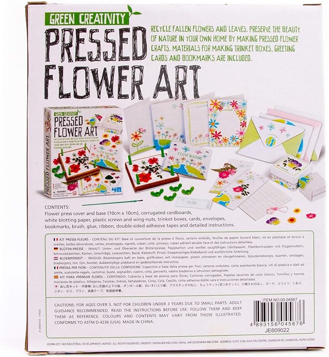 4M Green Creativity Pressed Flower Art Kit, Recycle Flowers Art & Crafts DIY Kit, For Boys & Girls Ages 5+