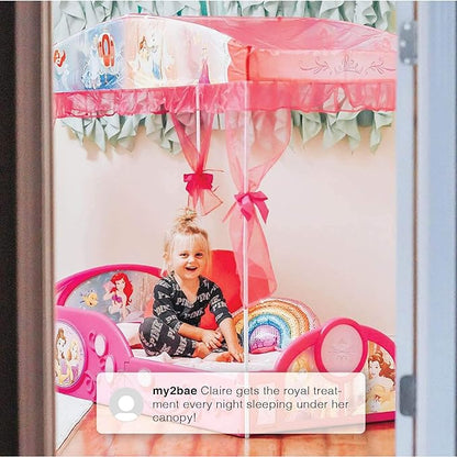 Delta Children - Disney Princess Plastic Sleep and Play Toddler Bed with Canopy, Pink