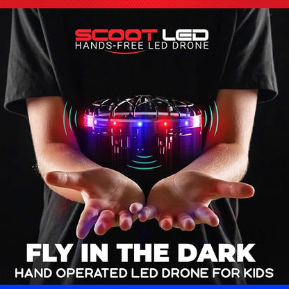 Force1 Scoot LED Hand Operated Drone for Kids or Adults - Hands Free Motion Sensor Mini Drones, Easy Indoor Flying Orb Ball Small UFO Toy for Boys and Girls (Red/Blue)