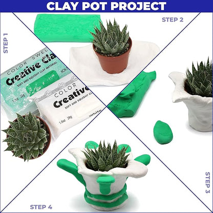 Color Swell Creative Clay Bulk Pack - 80 Packs of 1oz air-Drying Clay for Kids, Adults, classrooms