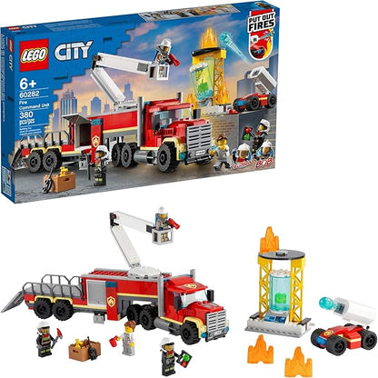 LEGO City Fire Command Unit 60282 Building Kit; Fun Firefighter Toy Building Set for Kids, New 2021 (380 Pieces)