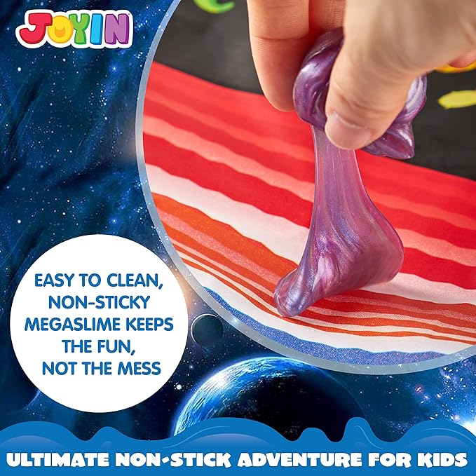 JOYIN Slime Party Favors, 24 Pack Galaxy Slime Ball - Stretchy, Non-Sticky, Mess-Free, Stress Relief, and Safe - Toys for Girls and Boys - Easter, Classroom Reward, Party Supplies, Valentines