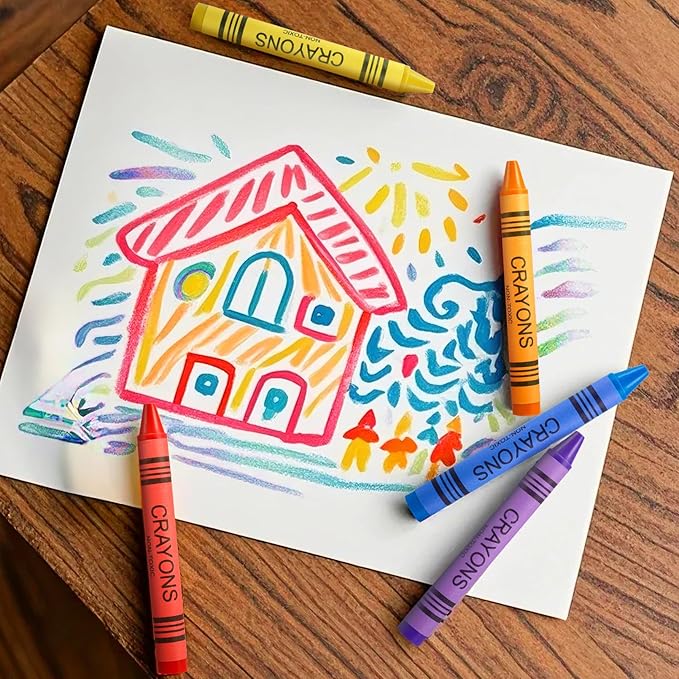 80 Pack Crayons Bulk, 640 Count Crayons, 8 Color Bulk Crayons, Easy to Hold Crayon, Crayons Party favors for Home Birthdays Goody Bags Stocking Stuffers