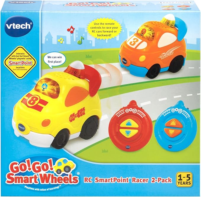 VTech Go! Go! Smart Wheels Speedway RC SmartPoint Racer (2 Pack), Multicolor