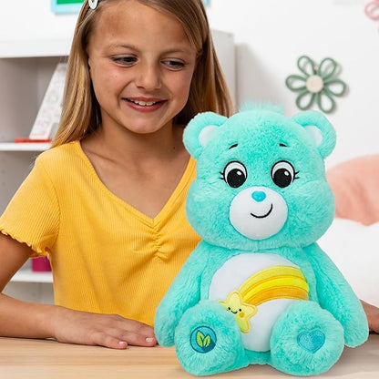 Care Bears 14' Wish Bear Plushie - Medium Size - Sky Blue Plush for Ages 4+ – Perfect Stuffed Animal Holiday, Birthday Gift, Super Soft and Cuddly – For Girls and Boys, Collectors