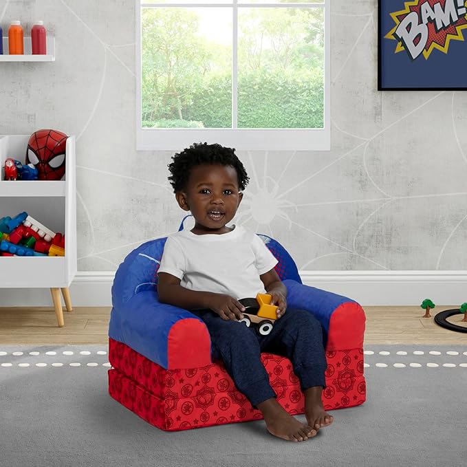 Delta Children - Spidey and His Amazing Friends Cozee Buddy Flip-Out Kids Chair, Red