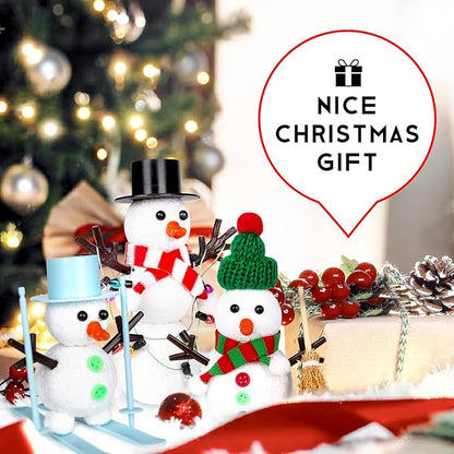 Christmas Build a Snowman Craft Kit for Kids, 24 Pack Modeling Clay DIY Snowman Kit, Craft Kit for Christmas Arts and Craft Activities, Christmas Stocking Stuffers for Kids, Christmas Crafts Xmas Gift