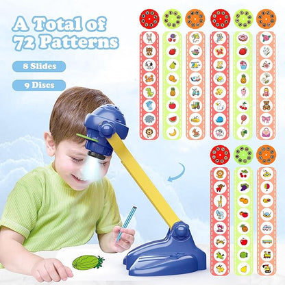 Hoarosall Drawing Projector for Kids, Art and Craft Kit, Toys for Boys Aged 3+, Drawing Supplies, Including Colored Pencils, Crayons, Coloring Books, Gift for 3+ Year Old Boys (Dark Blue)