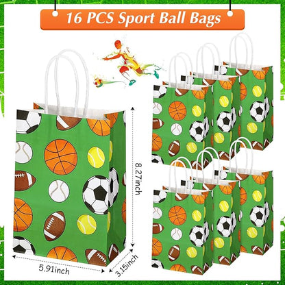 144 Pcs Sport Party Favors, Baseball Basketball Soccer Football Goodie Bag Fillers, Mini Stress Ball Stickers Whistle Keychain Charm Bracelet Wristbands Erasers for Sport Party Supplies(Sport)
