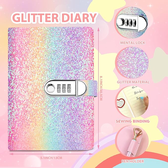 Christmas Gifts for Girls ,DIY Journal Kit for Girls,Diary for Girls with Lock ,DIY Journal Set for Tween & Teen Girls, Stationery Set, Diary Supplies Set, Journaling Art Crafts Kit, Ideal Gifts for Girl
