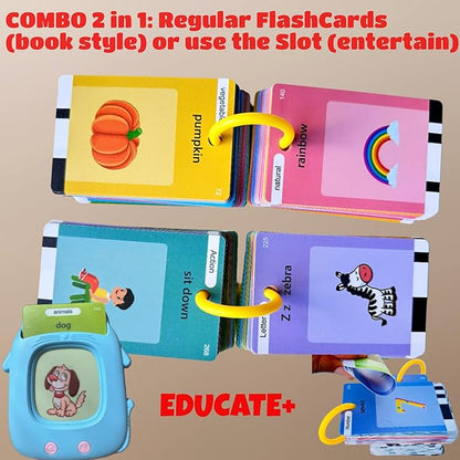 Unbreakable PVC Talking Flash Cards Toddler Toys with Carrying Ring, Pocket Speech Therapy, Learning Educational Montessori Autism Sensory Toys Toddler Games 274 Sight Words for Boys and Girls Gifts