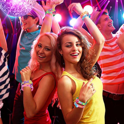 24 Pcs 90s 80s Party Favors Birthdays Supplies Silicone Bracelets Toy Gift Kid Teen Retro Classroom Prize Adult Disco Christmas Easter Hip Hop 80s Accessories 90s Theme Party Decorations