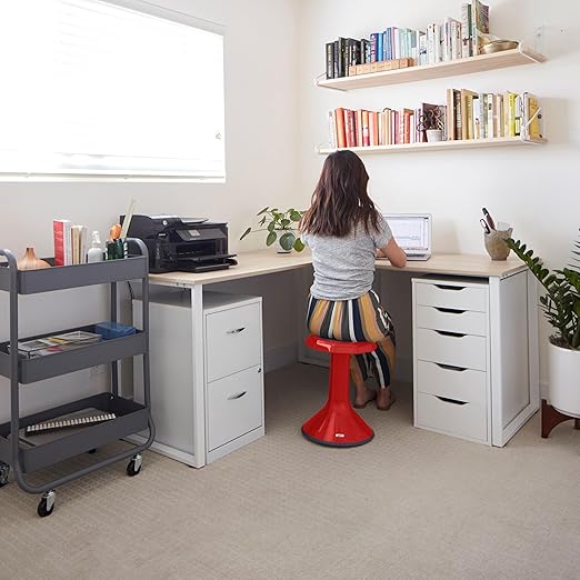 ECR4Kids ACE Active Core Engagement Wobble Stool, 18-Inch Seat Height, Flexible Seating, Red