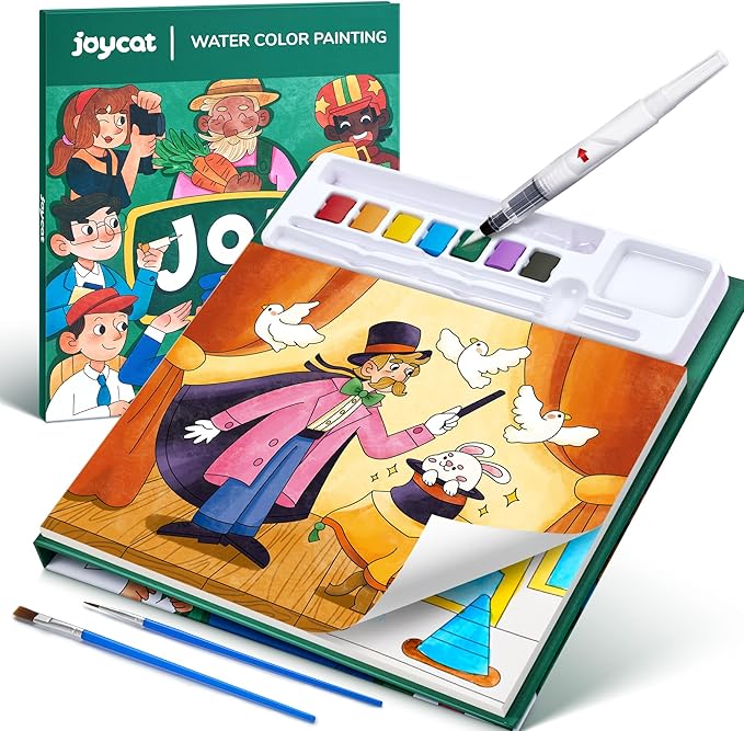 JoyCat Paint with Water Coloring Books for Toddlers, Watercolor Painting Sets for Kids Ages 3-5 4-8, Arts and Crafts Drawing Activities Toy Birthday Gifts for Boys Girls (Occupations)