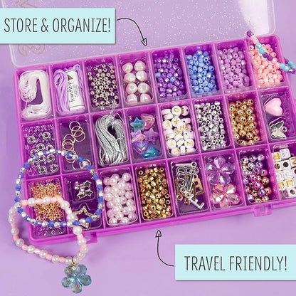 STMT D.I.Y. Glitz ‘N Disco Jewelry Case, Makes Over 15 Accessories, Includes Disco Beads for Bracelets, Charms & Storage, Bracelet Making Kit, Great Gifts for Girls, Jewelry Making Kit for Girls 8-12